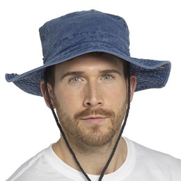 GL1085A Mens Stonewashed Blue Safari Hat