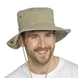 GL1087 Mens Stonewashed Beige Safari Hat