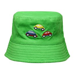 GL1090 Baby Boys Reversible Car Embroidered Bucket Hat