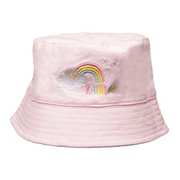 GL1093 Baby Girls Reversible Rainbow Embroidered Bucket Hat