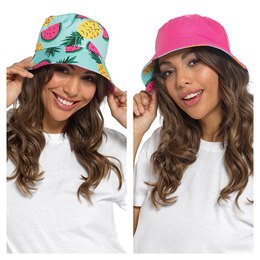 GL1098 Ladies Fruit Printed Bucket Hat - Reversible