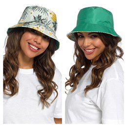 GL1100 Ladies Plant Printed Bucket Hat - Reversible