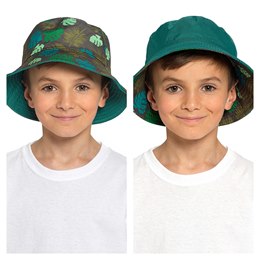 GL1105 Boys Leaf Printed Bucket Hat - Reversible