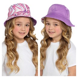 GL1107 Girls Tie Dye Printed Bucket Hat - Reversible