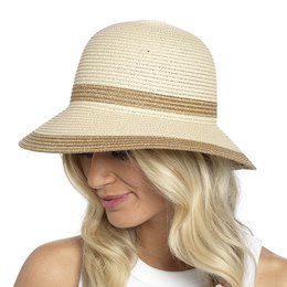 GL1112 Ladies Short Brim Hat with Metallic Gold Trim