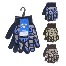 GL111A Boys Thermal Magic Camouflage Gripper Gloves