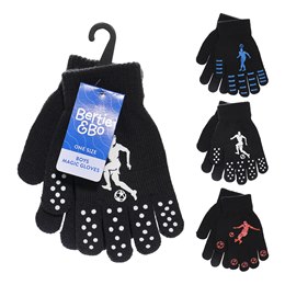 GL113 Boys Thermal Magic Gloves with Football Design Print