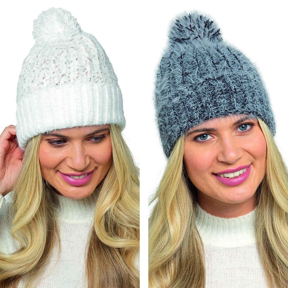 GL1166 Ladies Twist Yarn Chenille Hat with pompom