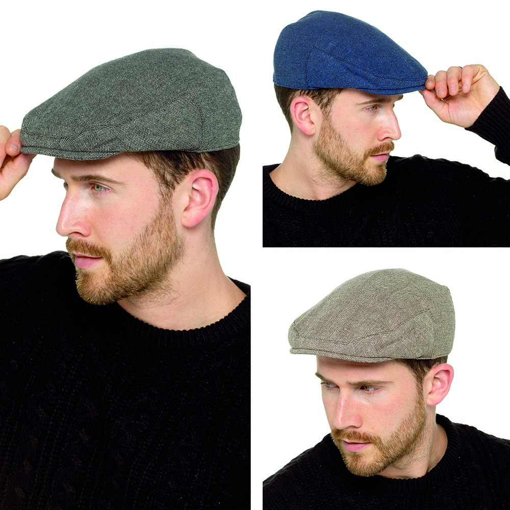 GL1224 Mens Herrigebone  Flat Cap