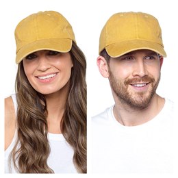 GL1235 Adults Stonewashed Baseball Cap Mustard