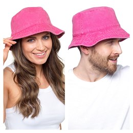 GL1250 Adults Stonewashed Bucket Hat - Coral