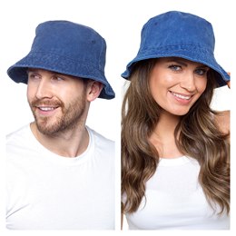 GL1253 Adults Stonewashed Bucket Hat - Navy