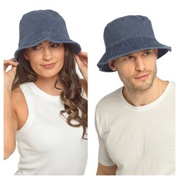GL1253A Adults Stonewashed Bucket Hat - Navy
