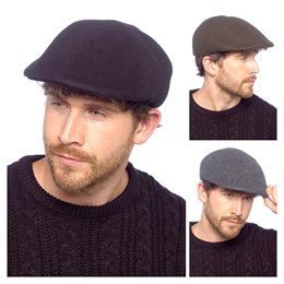 GL1287 Mens Flannel Flat Cap
