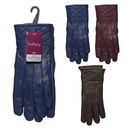 GL1304 Ladies Coloured Sheepskin Leather with Lining & Quilted Patterned Cuff