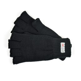 GL131BK Mens Black Thinsulate Fingerless Gloves