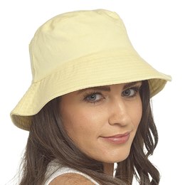 GL1338 Ladies Pastel Yellow Cotton Bucket Hat