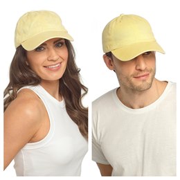 GL1342 Adults Stone Washed Baseball Cap Lemon (96)