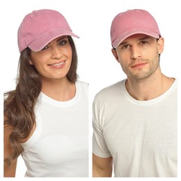 GL1344 Adults Stone Washed Baseball Cap D.Pink (96)