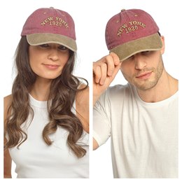 GL1350 Adults  Stone Washed Baseball Cap With Emb - New York (96)