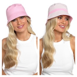 GL513 Ladies Reversible Striped Bucket Hat with Spot Trim