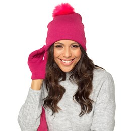 GL550C Ladies Bobble Hat & Touchscreen Gloves Set