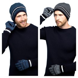 GL620 Mens Hat & Touchscreen Glove Set