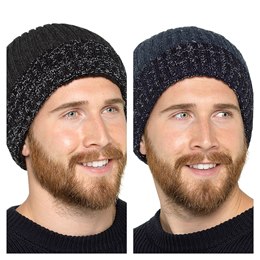 GL636 Mens Beanie Hat with Fleece Lining
