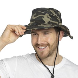 GL669 Mens Camo Print Cow Boy Hat