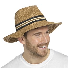 GL681 Mens Straw Hat with Contrast Trim