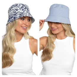 GL718 Ladies Reversible Light Denim Blue Bucket Hat