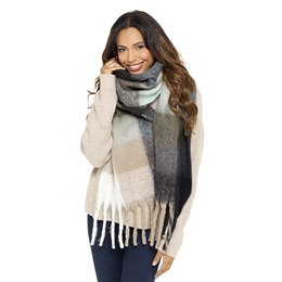 GL828 Ladies Aqua Check Chunky Scarf