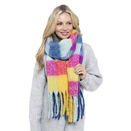GL833 Ladies Multi-Colour Check Chunky Scarf