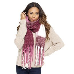 GL854 Ladies Pink Check Chunky Scarf