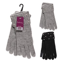 GL894 Ladies Gloves with Sequin Cuffs