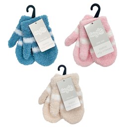 GL904A Babies Soft Touch Striped mittens - (240)