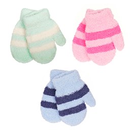 GL904C Babies Soft Touch Striped Mittens