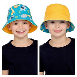 GL926 Boys Animal Printed Bucket Hat - Reversible