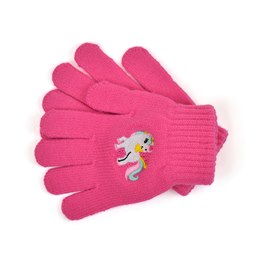 GL935A Girls Gloves with Embroidered Unicorn Motif