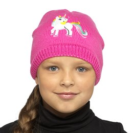 GL937A Girls Hat with Embroidered Unicorn Motif