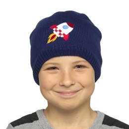GL938A Boys Hat with Embroidered Rocket Motif