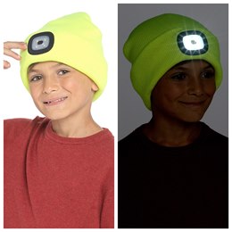 GL941A Kids Neon Yellow LED Hat