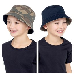 GL956 Boys Camo Print Bucket Hat