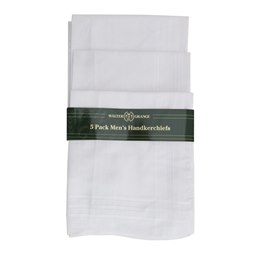 HK001 Men's 5 Pack White Hankies