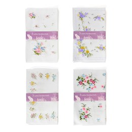 HK019 Ladies 5 Pack Printer Hankies