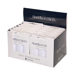 HK038CDU Mens 3Pk Plain Hankies in Counter Display Box