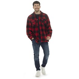 HT127 Mens Yarn Dyed Quilted Check Shirt - Red Check