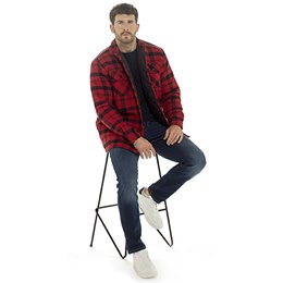 HT132 Mens Polar Fleece Shirt with 2 Breast Pockets - Red