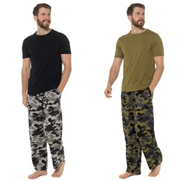 HT180 Men's Foxbury Camo Print Jersey Pyjama Set