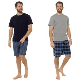 HT236 Men's Foxbury Jersey Short Sleeve T-Shirt & Woven Check Shorts - (24pcs)